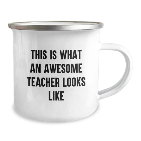 Image of Funny Teacher Gifts from Friends - This Is What An Awesome Teacher Looks Like, Camping Mug for Birthday Unique Gifts for Teachers - Image 2