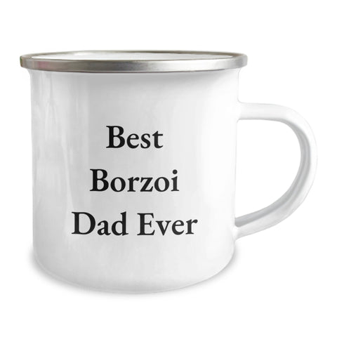 Image of Funny Borzoi Dog Camping Mug Gifts for Best Borzoi Dad Ever Birthday Unique Ideas from Family to Friends - Image 2