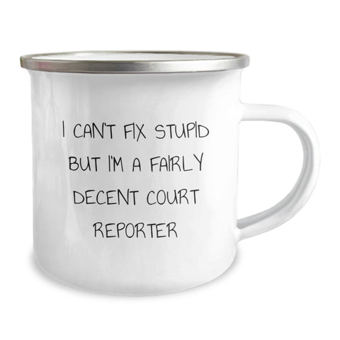 Image of Funny Court Reporter Christmas Unique Gifts for Men - I'm A Fairly Decent Court Reporter Camping Mug - Image 2