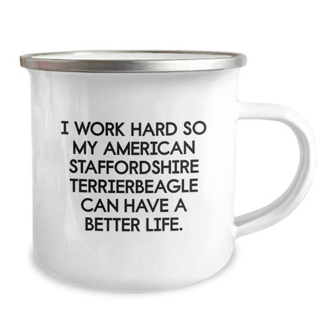 Image of Funny American Staffordshire Terrier Dog Gifts for Valentine's Camping Mug from Men to Family Members - Image 2