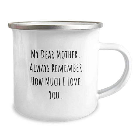 Image of Funny Mother Gifts from Men to Women, Unique Camping Mugs for Mom, Heartwarming 'My Dear Mother' Quote, Christmas Memorable Presents for Family - Image 2