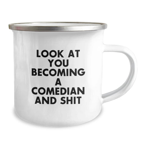 Image of Funny Comedian Gifts for Men Friends Family, Unique Camping Mug with Comedian Quote, Christmas Unique Gifts from Men to Comedian - Image 2