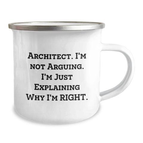 Image of Architect Gifts for Him Funny Camping Mug - Explaining Why I'm Right, Gifts from Friends to Family - Image 2