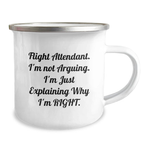 Image of Flight Attendant Camping Mug, Funny Quote Gifts from Friends, Unique Graduation Gifts for Her, Flight Attendant Humor, Camping Mug for Men and Women - Image 2