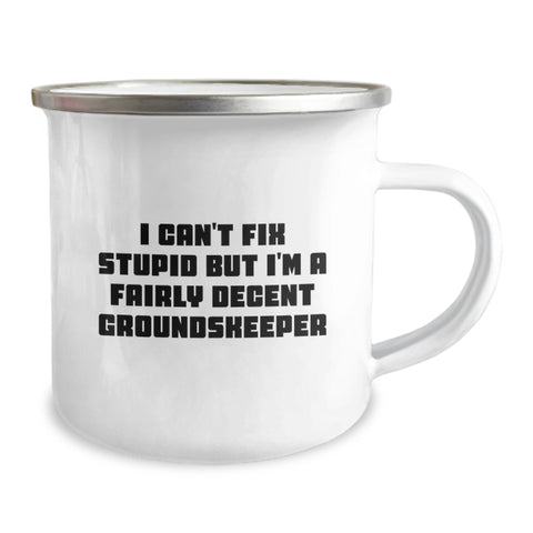 Image of Funny groundskeeper Gifts from Friends and Family for groundskeeper Men - Christmas Unique groundskeeper groundskeeper Camping Mug Quote I'm A Decent groundskeeper - Image 2