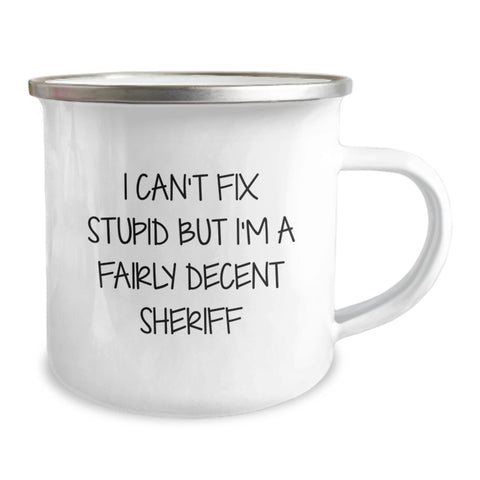 Image of Unique Sheriff Camping Mugs with Funny Quote for Men, Sheriff Gifts from Friends, Valentine's Unique Gifts for Him - Image 2