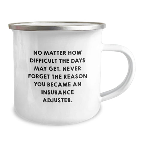 Image of Funny Inspirational Camping Mug for Insurance Adjuster Friends - Gifts from Family, Insurance Adjuster Gifts for Mother's Day, Camping Mug for Women, Men, and Coworkers - Image 2