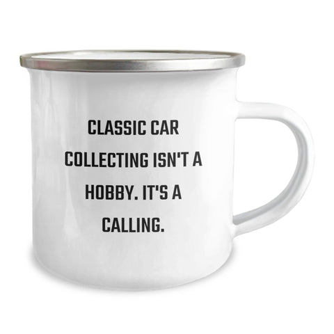 Image of Classic Car Collecting Funny Gifts for Him, Unique Valentine's Unique Gifts from Men, Classic Car Collecting Camping Mug for Friends - Image 2