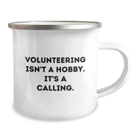 Image of Funny Volunteer Calling Gifts from Men to Friends on Birthday Unique Camping Mug - Image 2