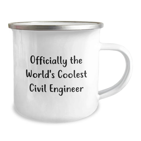 Image of Funny Civil Engineer Gifts, Mother's Day Unique, Camping Mug from Family for Civil Engineer Mom, Officially The World's Coolest Civil Engineer Mug - Image 2