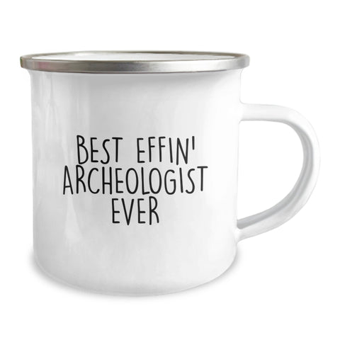 Image of Funny Archeologist Gifts for Him, Best Effin' Archeologist Ever Camping Mug, Christmas Unique Mugs for Men, Stainless Steel Mug with Enamel Finish, Archeologist Lover Gift - Image 2