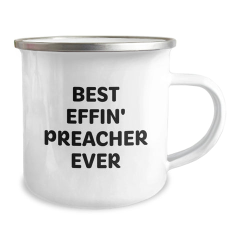 Image of Funny Preacher Gifts for Preachers - 'Best Effin' Preacher Ever' Camping Mug from Friends and Family for Birthdays - Image 2