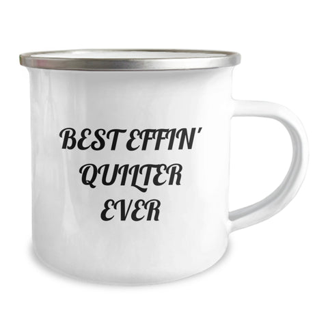 Image of Funny Quilter Gifts Quilting Birthday Mug, Gifts from Friends to Quilter, Best Effin' Quilter Ever Quote - Image 2
