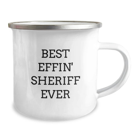 Image of Gifts from Friends - Best Effin' Sheriff Ever Funny Sheriff Camping Mug, Birthday Unique Gifts for Sheriff, Sheriff Gifts - Image 2