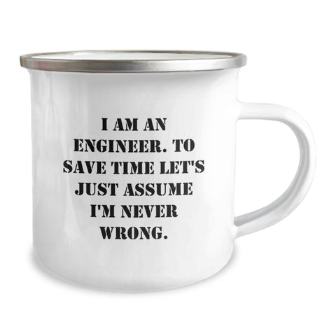 Image of Unique Engineer Gifts for Valentine's - Funny Camping Mug with 'I Am An Engineer' Quote for Men Friends - Image 2