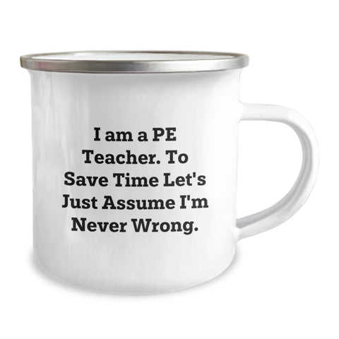 Image of Funny PE Teacher Camping Mug Gifts from Friends to PE Teacher on Birthday - Image 2