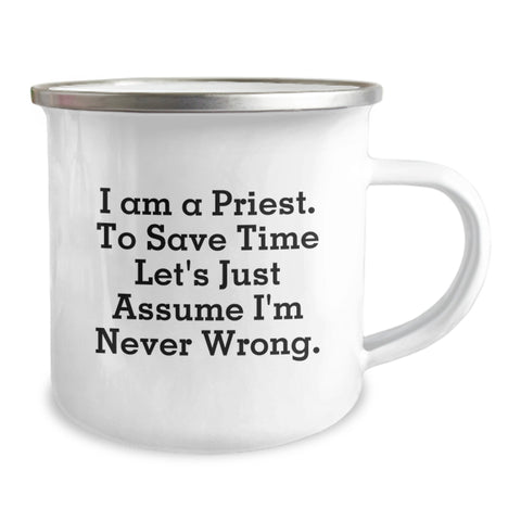 Image of Funny Priest Gifts for Men - Camping Mug with I Am A Priest Quote, Gifts from Family for Mother's Day Unique - Image 2