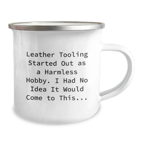 Image of Funny Leather Tooling Gifts for Friends from Men - Unique Birthday Camping Mug - Image 2