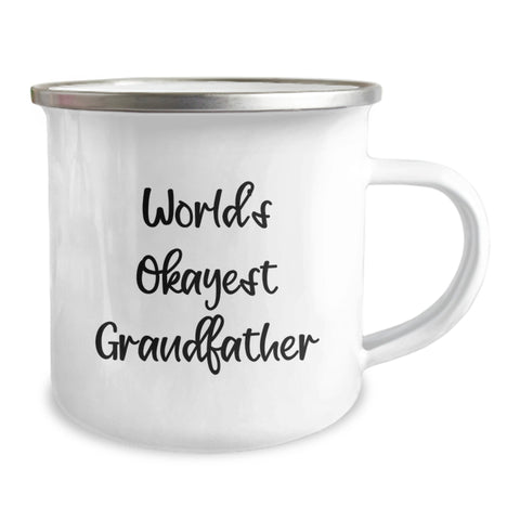 Image of Funny Grandfather Gifts, Camping Mugs for the World's Okayest Grandfather on Father's Day, Gifts from Men - Image 2