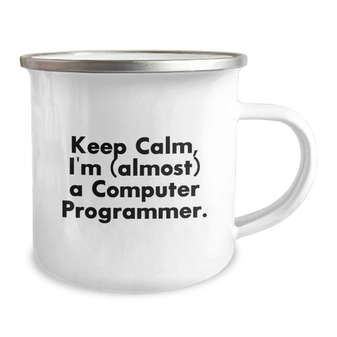 Image of Funny Computer Programmer Camping Mug, Gifts from Friends for Men Dad, I'm (almost) A Computer Programmer., Father's Day Unique Gifts for Programmer - Image 2