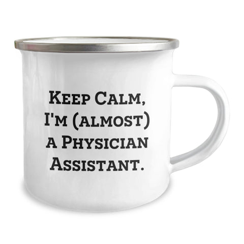 Image of Funny Physician Assistant Camping Mug Gifts from Friends - Keep Calm, I'm (almost) A Physician Assistant - Gift for Physician Assistant Graduation - Image 2