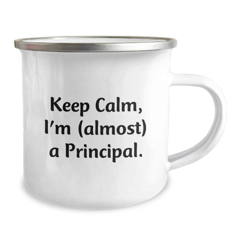 Image of Funny Principal Gifts for Men Camping Mug - Keep Calm, I'm (almost) A Principal. - Unique Graduation Unique Gifts from Friends - Image 2