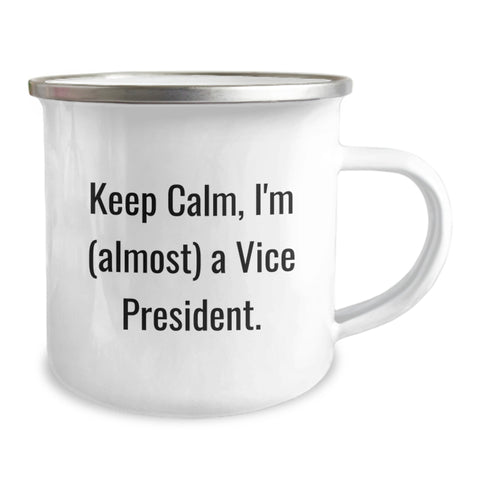 Image of Funny Vice President Graduation Gifts from Friends - Keep Calm I'm almost a VP Camping Mug - Image 2