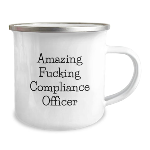Image of Funny Compliance Officer Gifts for Men, Unique Graduation Unique Gifts from Friends to Family, 'Amazing F--king Compliance Officer' Camping Mug - Image 2