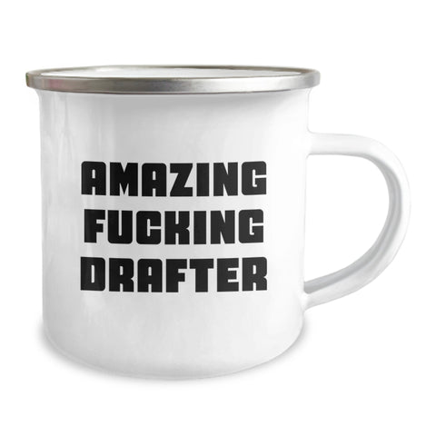Image of Graduation Unique Gifts for Men Drafter Funny Camping Mug, Amazing ' F--king Drafter' Quote, Stainless Steel with Enamel Finish, Perfect for Friends, Coworkers, or Family - Image 2
