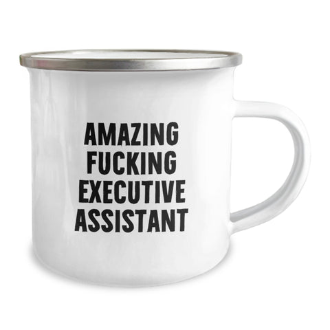 Image of Funny Executive Assistant Gifts for Him, Camping Mug with 'Amazing F--king Executive Assistant' Quote, Unique Graduation Gift from Friends, Coworkers, or Family - Image 2