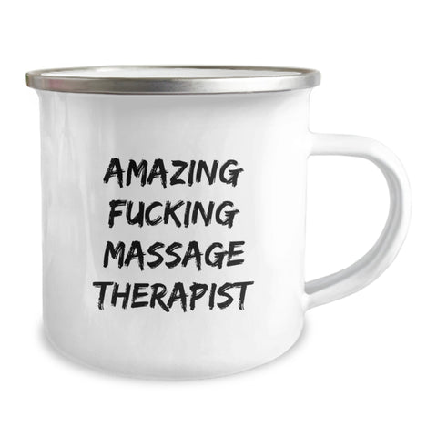 Image of Funny Gifts from Friends for Massage Therapist Amazing F--king Massage Therapist Camping Mug, Graduation Unique Gifts for Men, Women, Coworkers, Family - Image 2