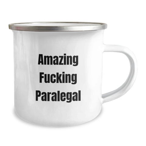Image of Funny Paralegal Gifts from Friends for Graduation Unique Paralegal Camping Mug with Amazing F--king Paralegal Quote - Image 2