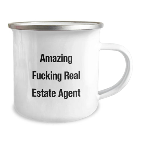 Image of Funny Real Estate Agent Gifts from Friends, Graduation Unique Gifts for Real Estate Agent Men, Amazing F--king Real Estate Agent Camping Mug - Image 2