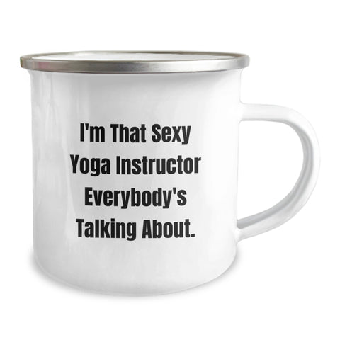 Image of Funny Yoga Instructor Gifts for Men, Unique Camping Mugs with 'I'm That Sexy Yoga Instructor Everybody's Talking About', Graduation Unique Gifts from Friends - Image 2