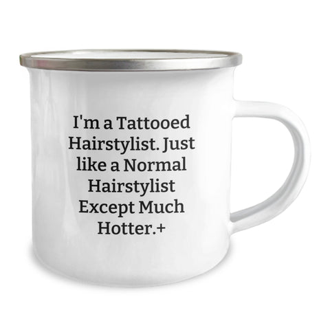 Image of Tattooed Hairstylist Camping Mug Funny Graduation Gifts from Friends for Family - Image 2