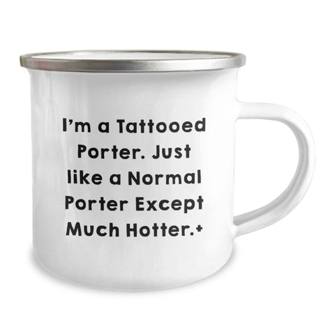 Image of Funny Porter Gifts for Men, Camping Mug with Unique Quote, Valentine's Unique Gifts from Friends - Image 2