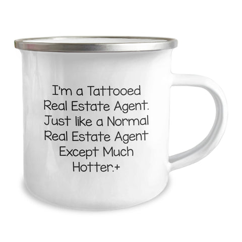 Image of Real Estate Agent Gifts from Friends - Funny Camping Mug for Men, 'I'm A Tattooed Real Estate Agent...' - Image 2