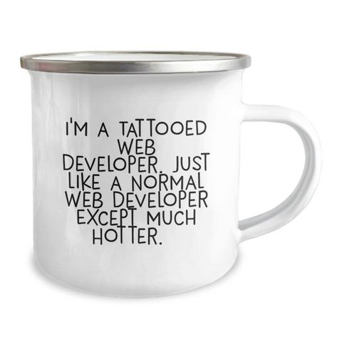 Image of Funny Web Developer Gifts for Men, Unique Camping Mug for Web Developers, Ideal Gift from Friends for Graduation - Image 2