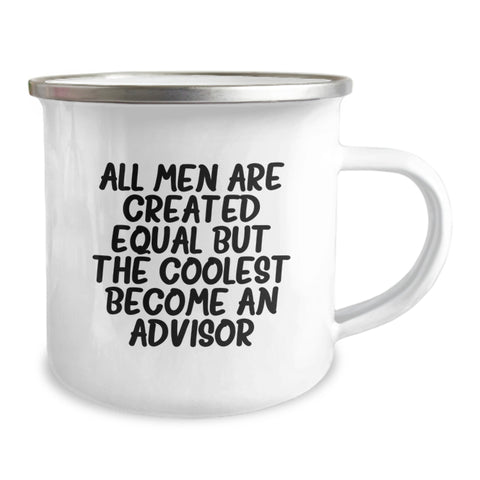 Image of Unique Gifts from Men for Advisors - Funny Quote Camping Mug, Birthday, 12 oz Stainless Steel with Enamel Finish, Perfect for Coworkers, Friends, and Family - Image 2