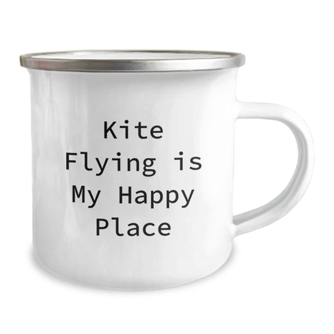 Image of Kite Flying Gifts for Friends, Camping Mug for Graduation, 'Kite Flying Is My Happy Place' Quote, Gifts from Family, Unique Gifts for Men - Image 2
