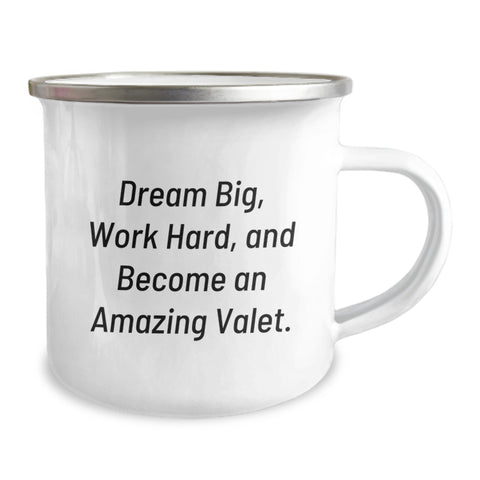 Image of Valet Inspirational Gifts from Family for Valet, Funny Camping Mug for Him, Dream Big Work Hard and Become an Amazing Valet - Image 2