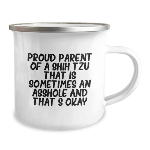Image of Funny Shih Tzu Dog Gifts for Birthday, Proud Parent Camping Mug from Friends - Image 2