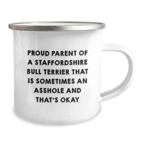 Image of Staffordshire Bull Terrier Dog Lovers Funny Camping Mug Gifts from Friends and Family for Graduation Unique Gifts - Image 2