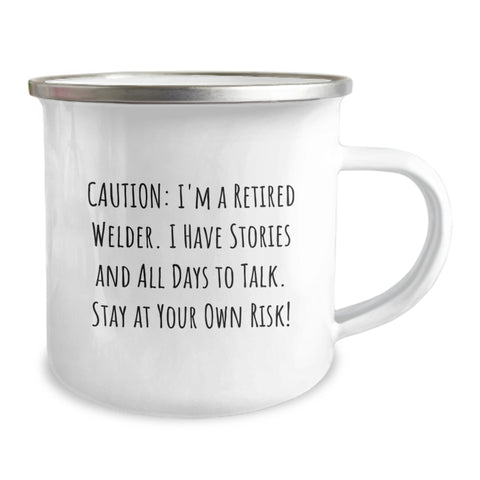 Image of Funny Inspirational Welder Gift for Men Birthday Unique Coffee Mugs from Friends, Camping Mug with Funny Quote, Stay At Your Own Risk! - Image 2