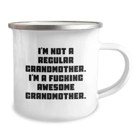 Image of Funny Grandmother Camping Mug Gifts from Family, Unique Graduation Gifts for Grandma, 'I'm Not a Regular Grandmother. I'm a F--king Awesome Grandmother.' - Image 2