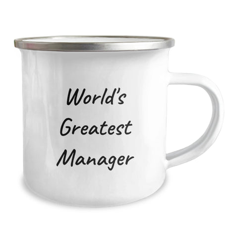 Image of Funny World's Greatest Manager Gifts for Men, Unique Camping Mug for Graduation, Inspirational Quote from 'Manager' - Gifts from Friends, Coworkers, and Family - Image 2