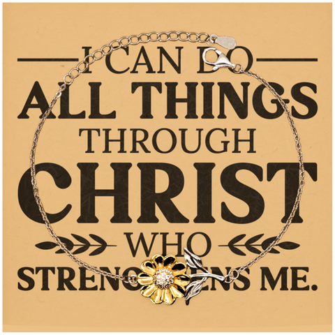Image of Motivational Christian Stainless Steel Bracelet, I can do all things through Christ who strengthens me., Inspirational Christmas , Family, Anniversary Gifts For Christian Men, Women, Girls & Boys