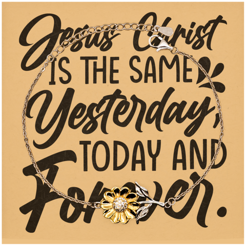 Image of Motivational Christian Stainless Steel Bracelet, Jesus Christ is the same yesterday, today, and forever., Inspirational Christmas , Family, Anniversary Gifts For Christian Men, Women, Girls & Boys