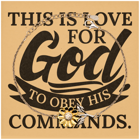 Image of Motivational Christian Stainless Steel Bracelet, This is love for God: to obey his commands., Inspirational Christmas , Family, Anniversary Gifts For Christian Men, Women, Girls & Boys