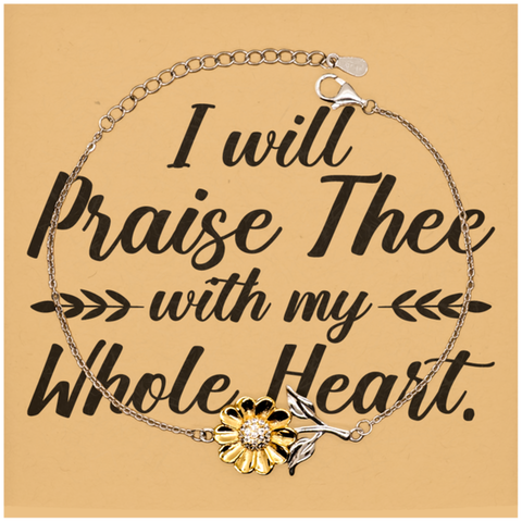 Image of Motivational Christian Stainless Steel Bracelet, I will praise thee with my whole heart. , Inspirational Christmas , Family, Anniversary Gifts For Christian Men, Women, Girls & Boys